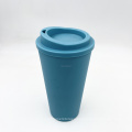 Double wall PP travel mug 16oz 500ml plastic cups reusable coffee cup with lids